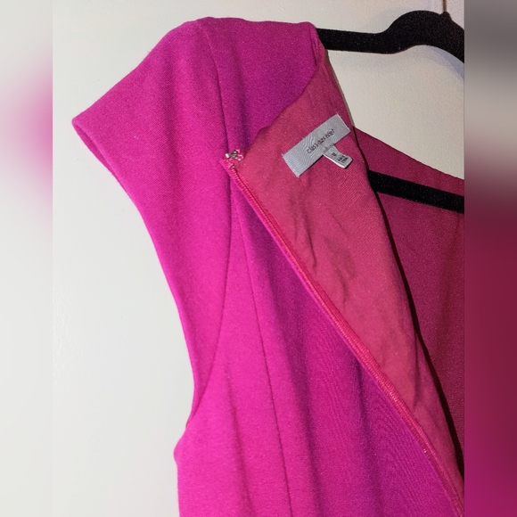 Classiques Entier size12 Hot Pink Peplum Midi Dress. A beautiful Nordstrom brand - Picture 4 of 11
